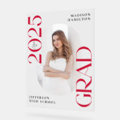 Moderne Klasse 2025 Red Foto Abschluss Willkommen Acrylschild (Winkel)