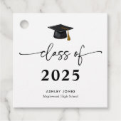 Moderne Klasse 2025 Schwarzer Script-Abschluss Geschenkanhänger (Vorderseite)