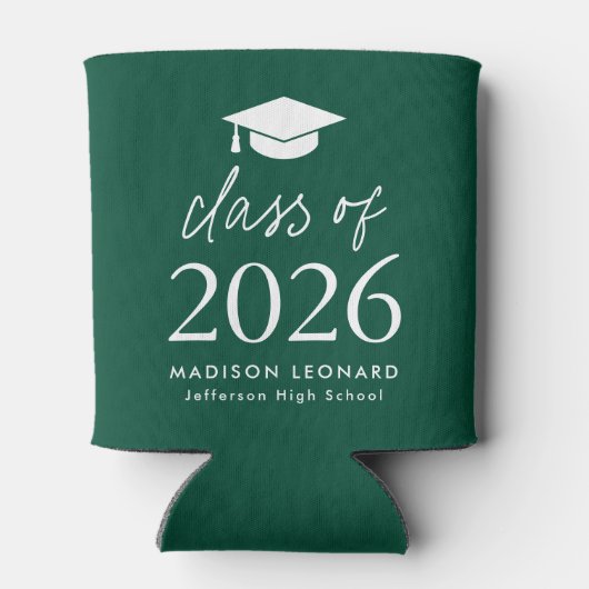 Moderne Klasse 2025 Script Green Abschluss Dosenkühler (Rückseite)