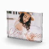 Moderne Klasse 2025 Terracotta Script Abschluss Fotoblock (Rechts)