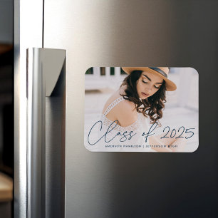 Moderne Klasse 2026 Navy Schrift Graduation Magnet