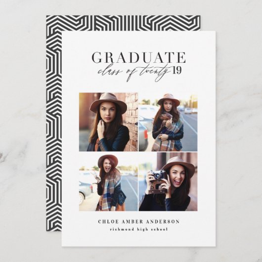 Moderne Klasse der Ankündigung von Foto Abschluss (Vorne/Hinten)