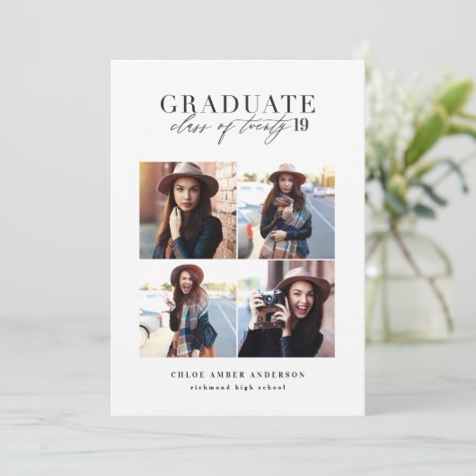 Moderne Klasse der Ankündigung von Foto Abschluss (Stehend Vorderseite)