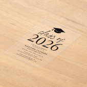 Moderne Klasse der Black Graduation Party 2025 Acryleinladungen (Ablage )