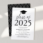 Moderne Klasse der Black Graduation Party 2025 Einladung