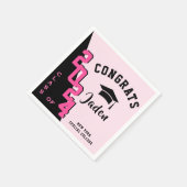 Moderne Klasse der Black Pink Graduation Party 202 Serviette (Ecke)