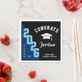 Moderne Klasse der Blue Black Graduation Party 202 Serviette (Beispiel)