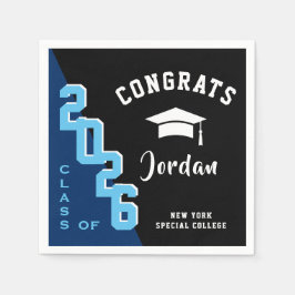 Moderne Klasse der Blue Black Graduation Party 202 Serviette