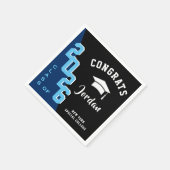 Moderne Klasse der Blue Black Graduation Party 202 Serviette (Ecke)