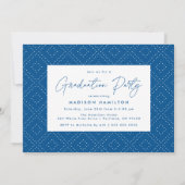 Moderne Klasse der Blue Script Graduation Party 20 Einladung (Rückseite)
