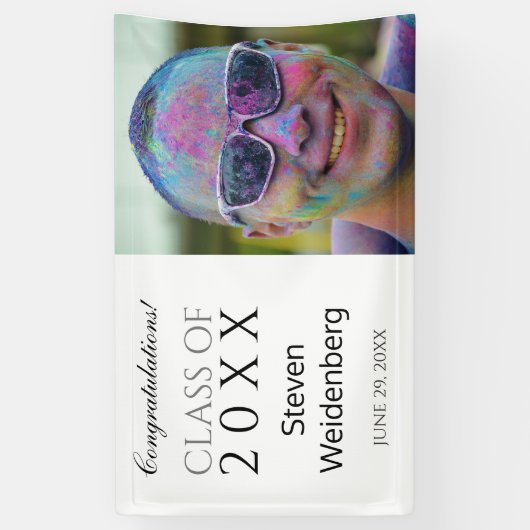 Moderne Klasse der Foto Graduation Party 2025 Banner (Vertikal)