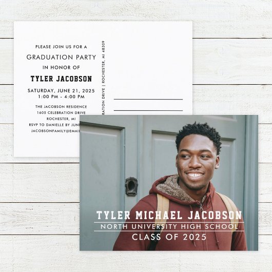 Moderne Klasse der Foto Graduation Party 2025 Postkarte