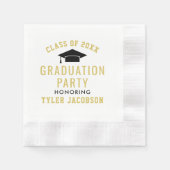 Moderne Klasse der Gold Custom Graduation Party 20 Serviette (Vorderseite)