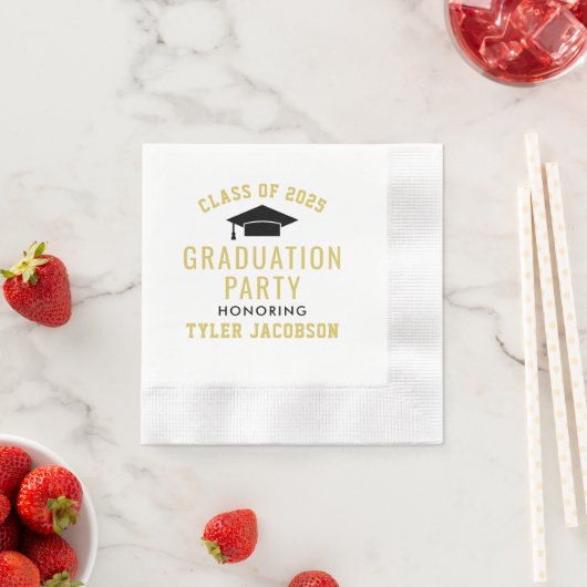 Moderne Klasse der Gold Custom Graduation Party 20 Serviette (Beispiel)