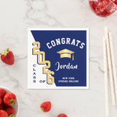 Moderne Klasse der Golden Blue Graduation Party 20 Serviette (Beispiel)