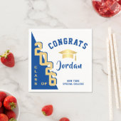 Moderne Klasse der Golden Blue Graduation Party 20 Serviette (Beispiel)