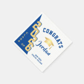 Moderne Klasse der Golden Blue Graduation Party 20 Serviette (Ecke)