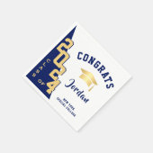 Moderne Klasse der Golden Blue Graduation Party 20 Serviette (Ecke)