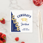 Moderne Klasse der Golden Blue Graduation Party 20 Serviette (Beispiel)