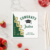 Moderne Klasse der Golden Green Graduation Party 2 Serviette (Beispiel)