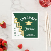Moderne Klasse der Golden Green Graduation Party 2 Serviette (Beispiel)