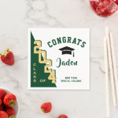 Moderne Klasse der Golden Green Graduation Party 2 Serviette (Beispiel)