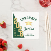 Moderne Klasse der Golden Green Graduation Party 2 Serviette (Beispiel)