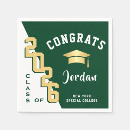 Moderne Klasse der Golden Green Graduation Party 2 Serviette