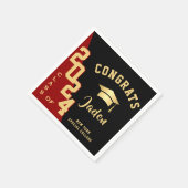 Moderne Klasse der Golden Red Graduation Party 202 Serviette (Ecke)