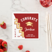 Moderne Klasse der Golden Red Graduation Party 202 Serviette (Beispiel)