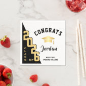 Moderne Klasse der Golden Red Graduation Party 202 Serviette (Beispiel)