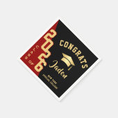 Moderne Klasse der Golden Red Graduation Party 202 Serviette (Ecke)