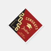 Moderne Klasse der Golden Red Graduation Party 202 Serviette (Ecke)