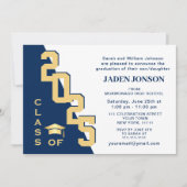 Moderne Klasse der Grad Blue Graduation Party 2025 Einladung (Vorderseite)