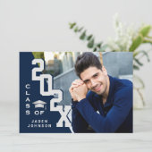 Moderne Klasse der Grad FOTO Graduation Party 2023 Einladung (Stehend Vorderseite)