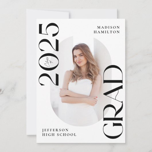 Moderne Klasse der Grad Foto Graduation Party 2024 Einladung (Vorderseite)