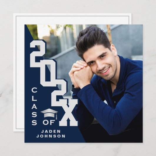 Moderne Klasse der Grad FOTO Graduation Party 2025 Einladung (Vorne/Hinten)