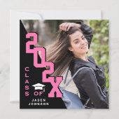 Moderne Klasse der Grad FOTO Graduation Party 2025 Einladung (Vorderseite)