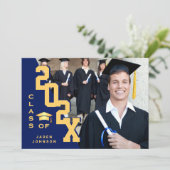 Moderne Klasse der Grad FOTO Graduation Party 2025 Einladung (Stehend Vorderseite)