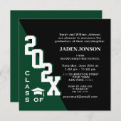 Moderne Klasse der Grünen Schwarzen Schulungsparte Einladung (Vorne/Hinten)