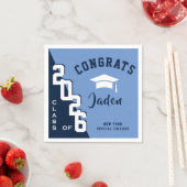 Moderne Klasse der Navy Blue Graduation Party 2023 Serviette (Beispiel)