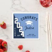 Moderne Klasse der Navy Blue Graduation Party 2023 Serviette (Beispiel)