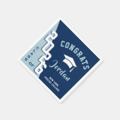 Moderne Klasse der Navy Blue Graduation Party 2024 Serviette (Ecke)