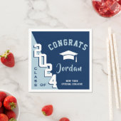 Moderne Klasse der Navy Blue Graduation Party 2024 Serviette (Beispiel)