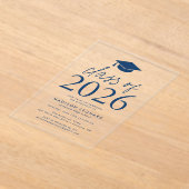 Moderne Klasse der Navy Graduation Party 2025 Acryleinladungen (Ablage )