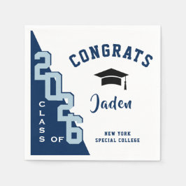 Moderne Klasse der Navy Gray Graduation Party 2024 Serviette