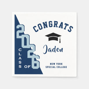 Moderne Klasse der Navy Gray Graduation Party 2024 Serviette