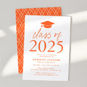 Moderne Klasse der Orange Graduation Party 2025 Einladung