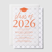 Moderne Klasse der Orange Graduation Party 2025 Pergament Einladungen (Versetzt (Einladung))