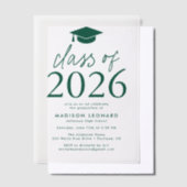 Moderne Klasse der Partei für grüne Ausbildung 202 Pergament Einladungen (Versetzt)